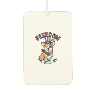 Désodorisant Pour Voiture T-Shirt à gravure vintage Corgi patriotique de la
