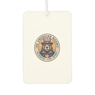 Désodorisant Pour Voiture T-shirt avec gravure vintage de marmotte patriotiq
