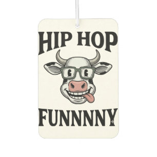 Désodorisant Pour Voiture T-shirt design de gravure vintage de vache hip hop