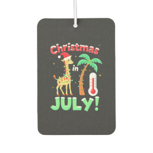 Désodorisant Pour Voiture T-shirt drôle de Noël en juillet Santa Girafe Palm