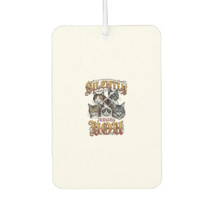 Désodorisant Pour Voiture T-Shirt Graphique Chat Rétro Vous Jugant Silencieu