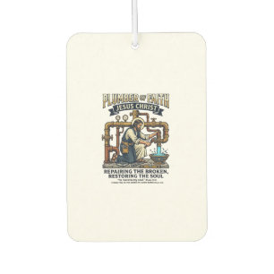 Désodorisant Pour Voiture T-shirt graphique Jésus Plombier Art chrétien_1