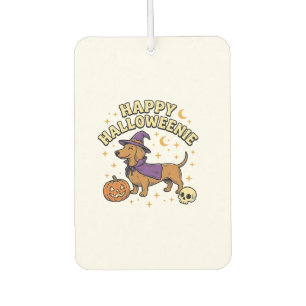 Désodorisant Pour Voiture T-shirt Happy Halloweenie chien teckel sorcière_1