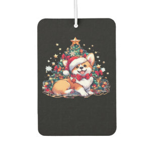 Désodorisant Pour Voiture T-Shirt Oversized Corgi Arbre de Noël