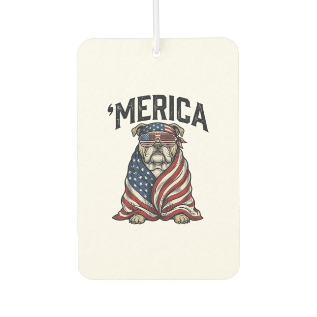 Désodorisant Pour Voiture T-shirt vectoriel vintage 'Merica Bulldog patrioti (Devant)