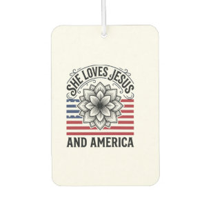 Désodorisant Pour Voiture T-Shirt Vintage Fleur Chrétien Patriotique