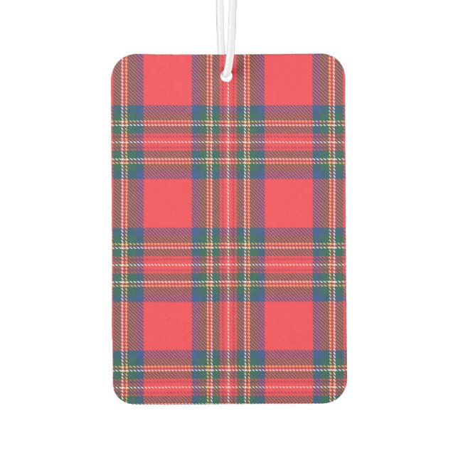 Désodorisant Pour Voiture Tartan Plaid Red Classic Festive Noël (Dos)