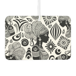 Désodorisant Pour Voiture Tatouage Tribal Portrait de Fille Africaine