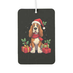 Désodorisant Pour Voiture Tenues de Noël drôles de chien Basset Hound Chapea
