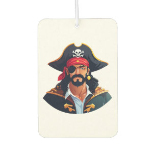 Désodorisant Pour Voiture Tête de pirate avec chapeau de marin et cache-œil