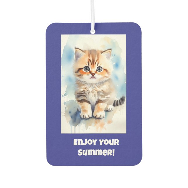 Désodorisant Pour Voiture Texte d'image de chat bleu (Devant)