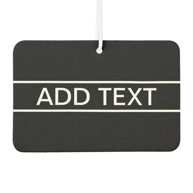 Désodorisant Pour Voiture Texte personnalisable | Bold Modern Black & White (Devant)