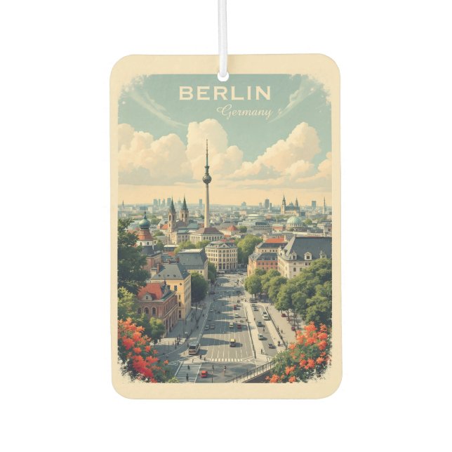 Désodorisant Pour Voiture Texte personnalisé Berlin, Allemagne (Devant)