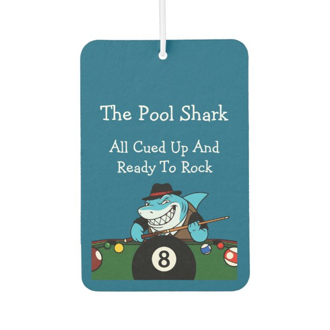 Désodorisant Pour Voiture Thème de billard de requin de piscine drôle pour v (Devant)
