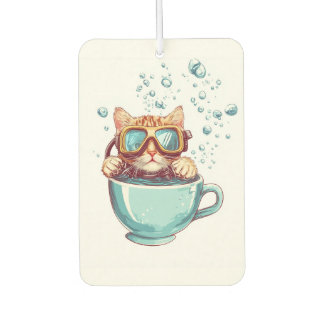Désodorisant Pour Voiture Tiny Diver Cat � Funny Scuba Kitty Tea Lover