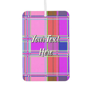 Désodorisant Pour Voiture Tissu à carreaux rose motif Madras