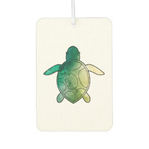 Désodorisant Pour Voiture Tortue de mer aquarelle verte