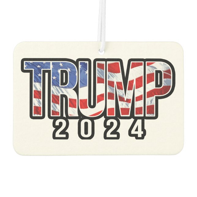 Désodorisant Pour Voiture Trump 2024 - Drapeau de la vague (Dos)