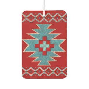 Désodorisant Pour Voiture Turquoise et motif rouge des mesas du sud-ouest