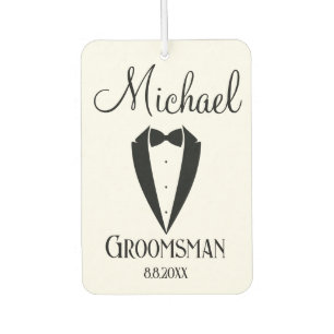 Désodorisant Pour Voiture tuxedo amusant avec bow groomsman personnalisé chi