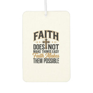 Désodorisant Pour Voiture Typographie chrétienne Faith Makes Them Possible D