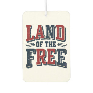Désodorisant Pour Voiture Typographie patriotique vintage de la terre de la 