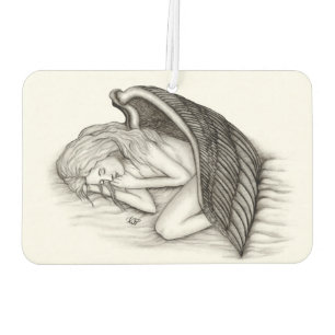 Désodorisant Pour Voiture Un Angel endormi, noir et blanc