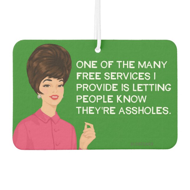 Désodorisant Pour Voiture Un des nombreux services gratuits que je propose.  (Devant)