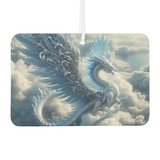 Désodorisant Pour Voiture Un dragon superbe entouré de nuages (Devant)