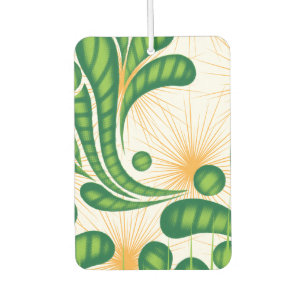 Désodorisant Pour Voiture Un motif artistique vert et or représentant un arb