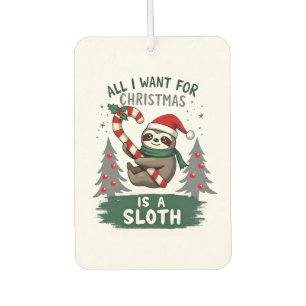 Désodorisant Pour Voiture Un paresseux pour Noël. Mignon, paresseux de Noël