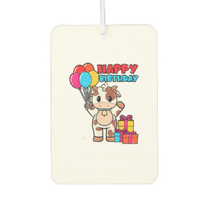 Désodorisant Pour Voiture Vache Birthday Balloon Thème Cattleman Farman Cute