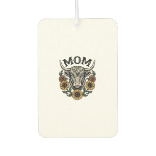 Désodorisant Pour Voiture Vache des Highlands Maman Tournesol Vintage Design