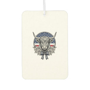 Désodorisant Pour Voiture Vache des Highlands patriotique gravure vintage Ar