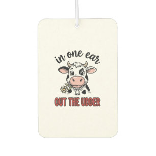 Désodorisant Pour Voiture Vache drôle avec une oreille dans l'autre T-shirt 