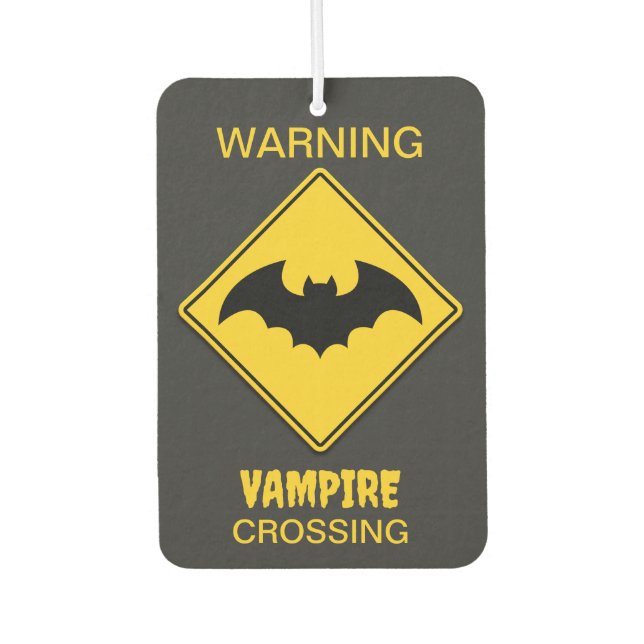 Désodorisant Pour Voiture Vampire Bat Avertissement Halloween (Devant)