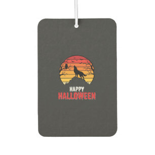 Désodorisant Pour Voiture Vecteur de loup de coucher de soleil Halloween heu