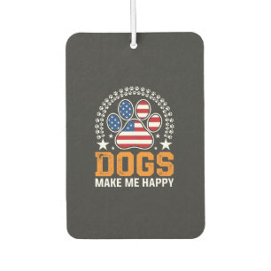 Désodorisant Pour Voiture Vecteur d'empreinte de patte de chien patriotique