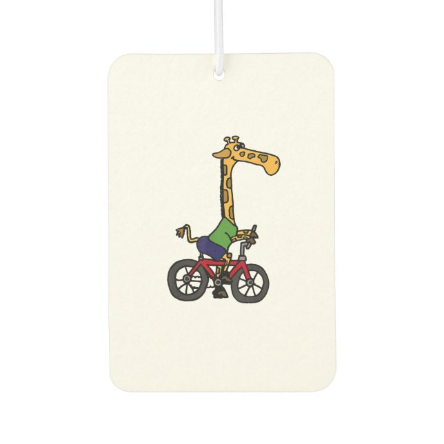 Désodorisant Pour Voiture Vélo cool Giraffe équitation (Devant)