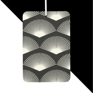 Désodorisant Pour Voiture Ventilateur Art Déco Blanc Motif Noir