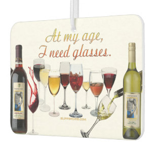 Désodorisant Pour Voiture Verres à vin SlipperyJoe's jeu de mots coquin roug