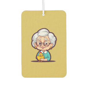 Désodorisant Pour Voiture Vieille Dame avec poulet