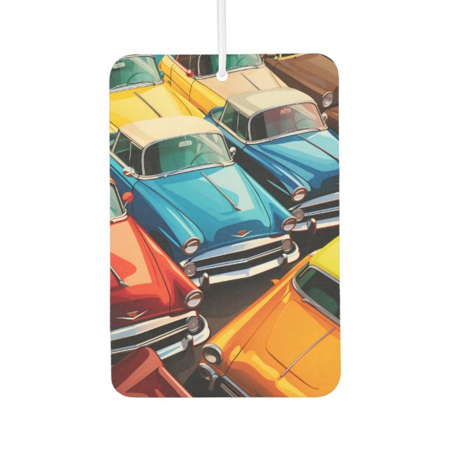 Désodorisant Pour Voiture Vintage Cars Pattern (Devant)