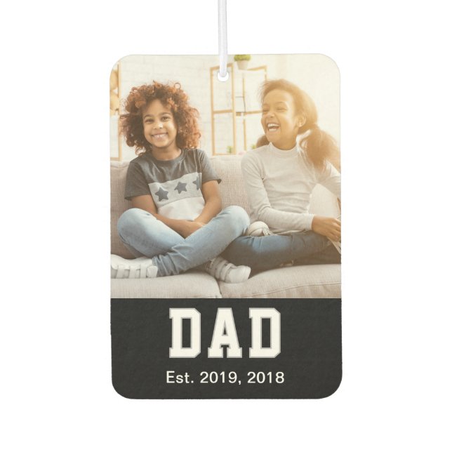 Désodorisant Pour Voiture Vintage Dad Established Gift Text Photo (Devant)