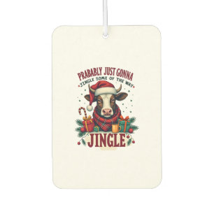 Désodorisant Pour Voiture Vintage drôle de Noël Highland Cow Jingle Bell C