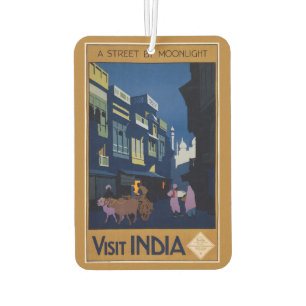 Désodorisant Pour Voiture Vintage India Travel Poster air frais