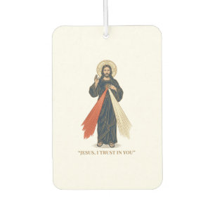 Désodorisant Pour Voiture Vintage Jésus Je me fie à Toi Religieux Vector Des