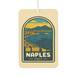 Désodorisant Pour Voiture Vintage voyage Naples Italie Retro Pittoresque Côt