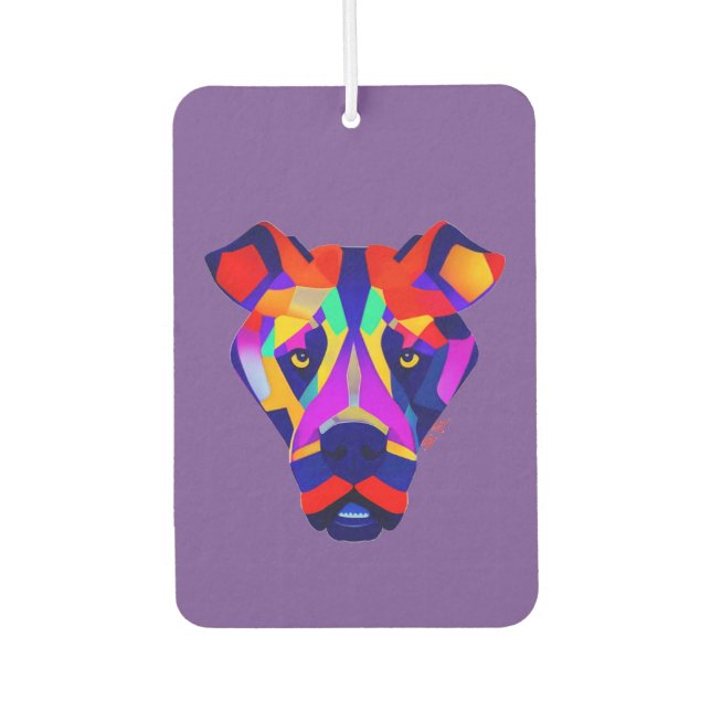 Désodorisant pour voiture violet pour le chien d'A (Devant)