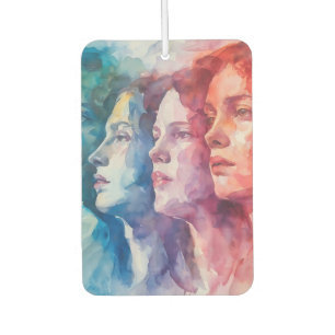 Désodorisant Pour Voiture Visages des femmes - Peinture aquarelle